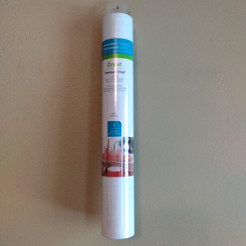 Cricut Premium Vinyl Frosted Glitter, 12 x 48 inches – Permanent Adhesive NEW!
